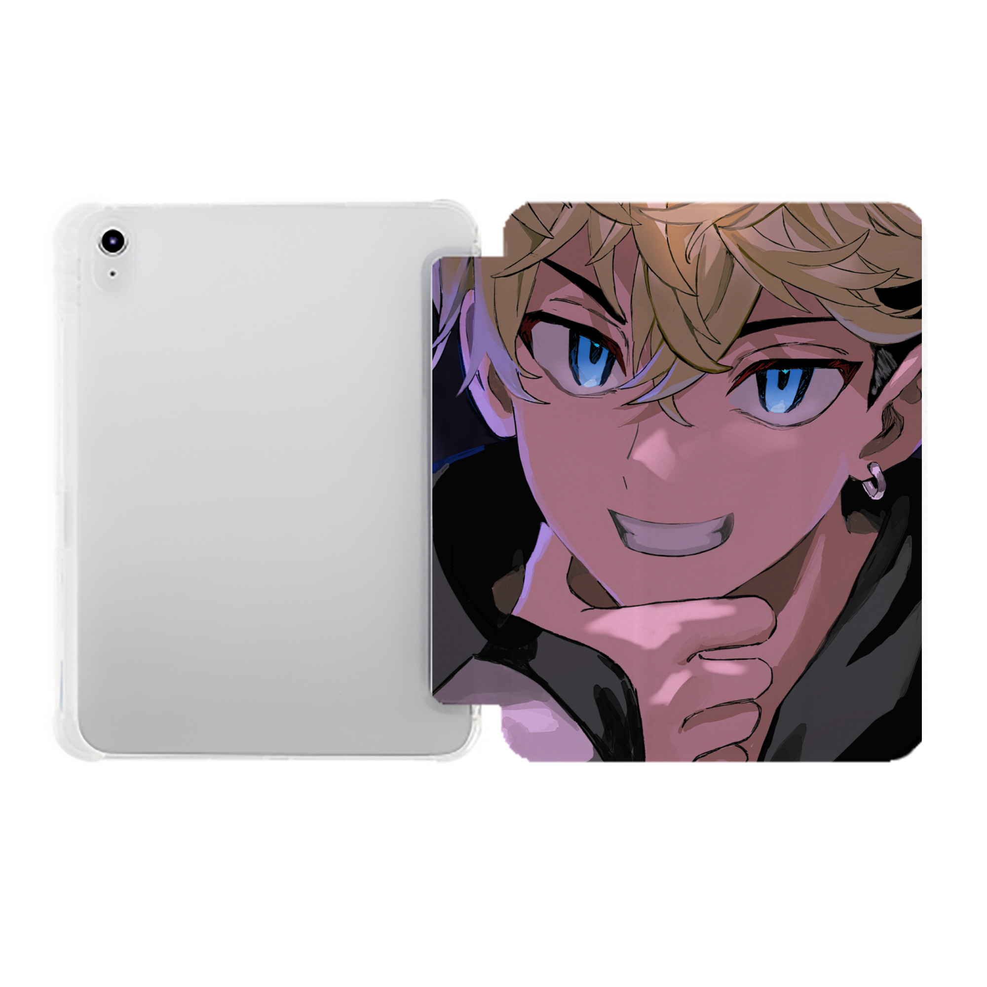 （画像用） 東京リベンジャーズ Tokyo Revengers IPad ケース ペン収納付き 三つ折りスタンド PUレザー×シリコン 対応機種9.5/10.5/10.9インチ